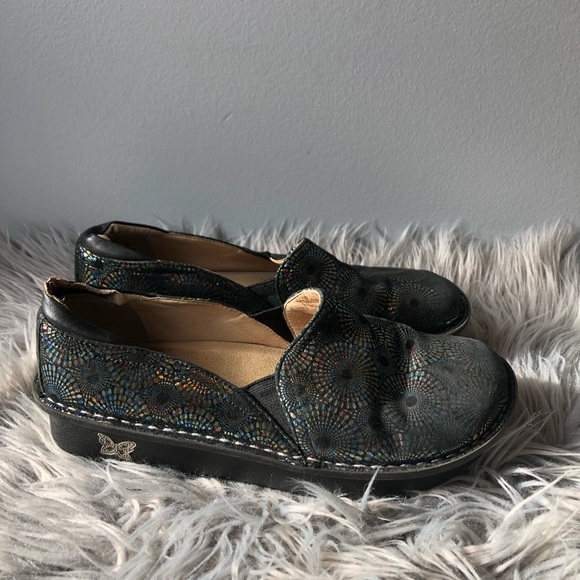 Algeria Sz 39 US 9 Debra Comfort Orthotic Shoes Iridescent Abstract Pattern - Picture 2 of 7